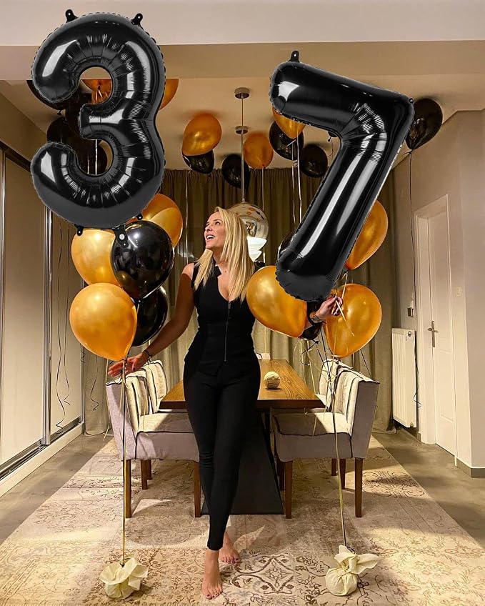 Number Balloon 40 Inch Black Number 9 - Image 6