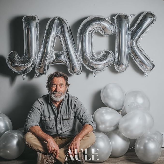 AULE 40 Inch Silver C Balloon Letter Foil A-Z Birthday Big Alphabet | Birthday - Image 2