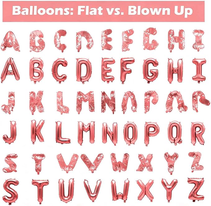 98 Pcs Rose Gold Letter Balloons, Custom 3 Set A-Z Set - Image 4