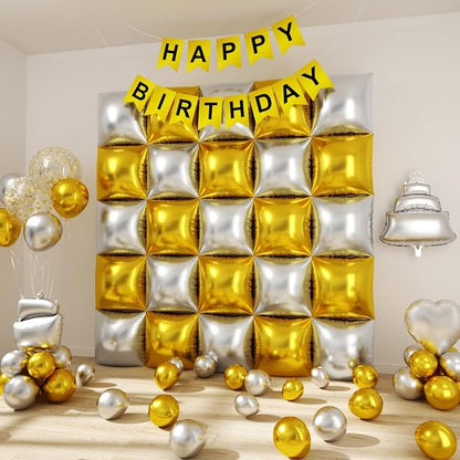 Gold and Silver Balloons Wall Tunnel Backdrop Double Sided Metallic Balloon - Image 7