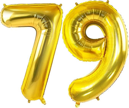 Number 79 Balloons for 79th Birthday Party Decorations, 0-100 Large No.79 by Joycard