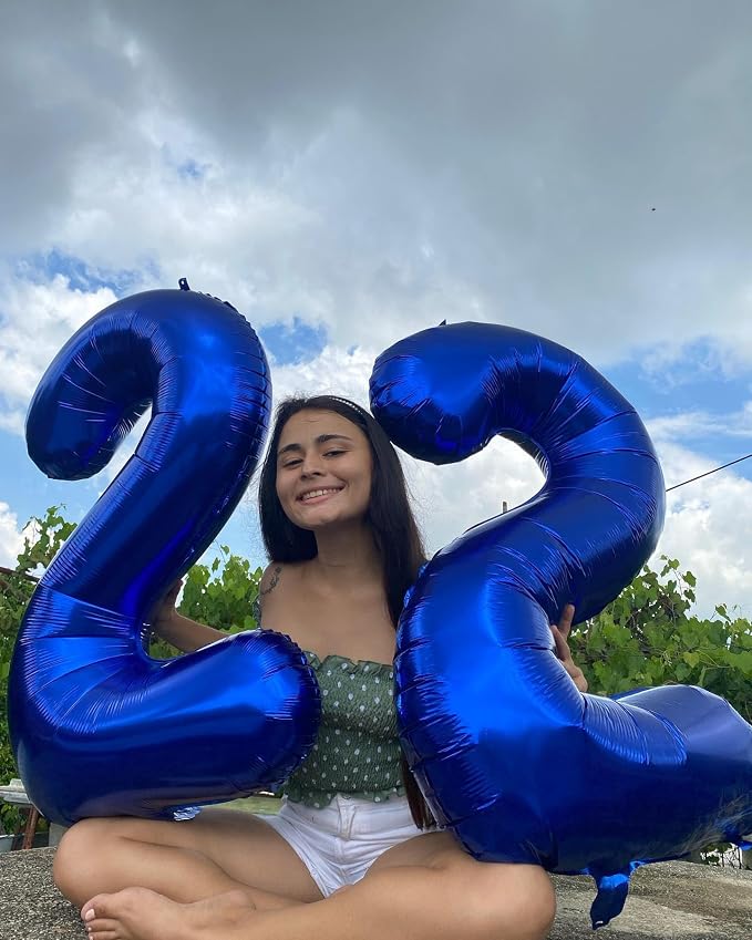 40 Inch Night Blue Number 1 Balloon, 1st Blue Birthday Party Decorations | 40 - Image 2