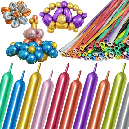 260 Metallic Multi Long Balloons by Kawkalsh