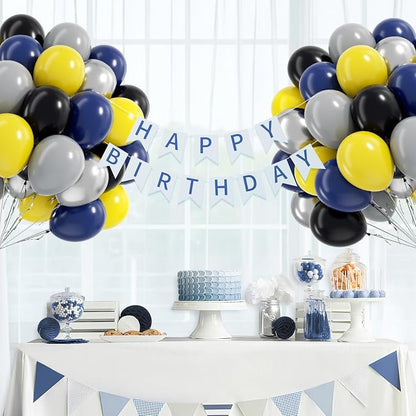 60pcs 12inch Black and Yellow Balloons - Image 8