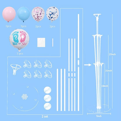 Gender Reveal Balloon Table Centerpiece Stand Kit 2 Set - Image 6