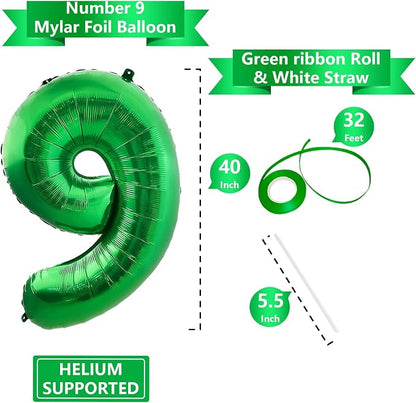 Number Balloons Green Party Balloon - Image 3