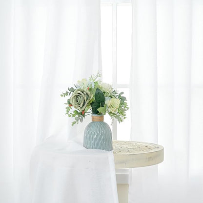 YoungsTex White Linen Curtains 68 Inch Length - Image 3