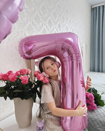 40 Inch Pink Number 6 Balloon Birthday Party Decorations - Image 3