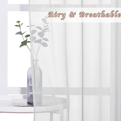 NICETOWN Light Gray Sheer Curtains - Image 3