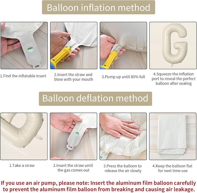 Biapian 40 Inch Giant Cream G Foil Balloon - Image 7