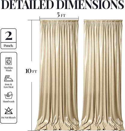 10x10ft Champagne Beige Glitter Backdrop Curtain - Image 9