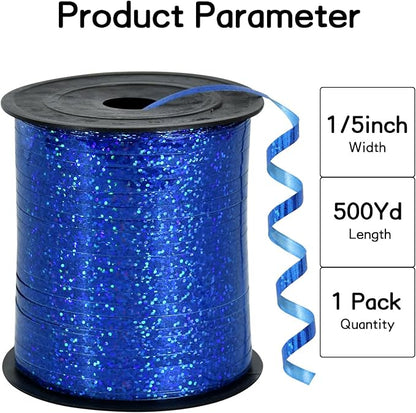 BEISHIDA 500 Yards Blue Crimped Curling Ribbon Balloon String, Shiny Metallic - Image 2