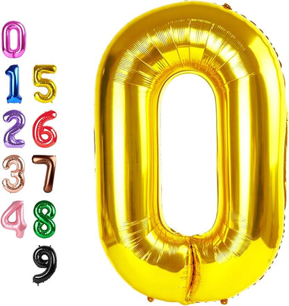Number Balloons 0 Balloon 40 inch Gold by Enyeopd