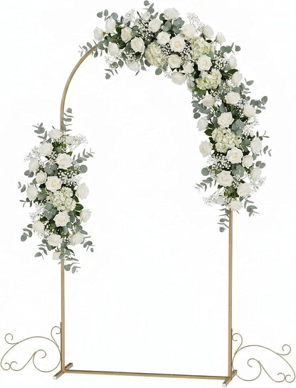 6.6FT Gold Metal Arch Backdrop Stand, Curved Wedding Arch by Unknown
