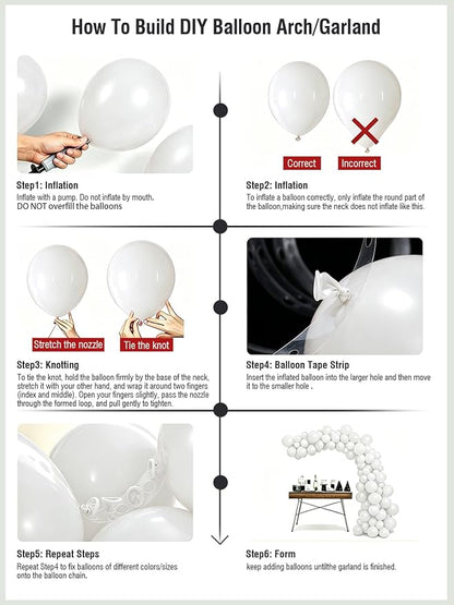 White Balloons 12 Inch 60 PCS White Latex Balloons - Image 4