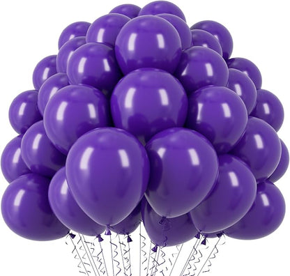 Voircoloria 110pcs Dark Purple Deep Purple Latex Party Balloons, 12inch | by Voircoloria