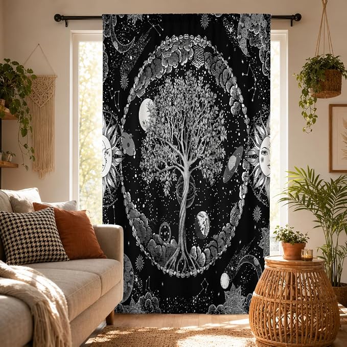 HMS Happy Memories Door Curtain, Tree of Life, 1 Panel | Rod Pocket, Thermal - Image 2