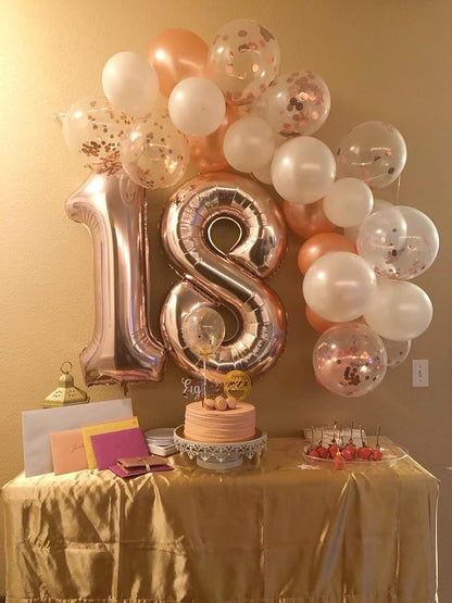 1 Balloon Numbers Birthday Decorations, 40In Rose Gold Balloons - Image 7