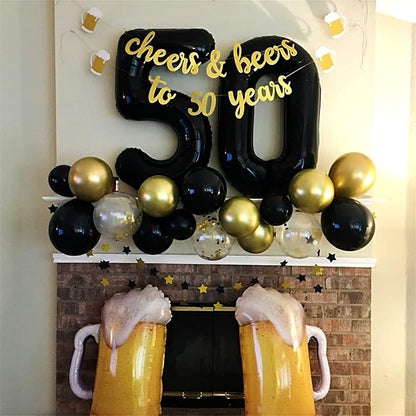 Black Number 0 Balloon for Girls Boys, 40 Inch Large Number 0-9 Foil Mylar - Image 6