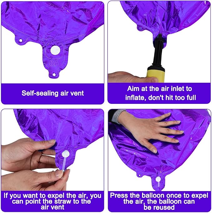 TONIFUL Orange Purple Balloons 2 Set 16 Inch A-Z Custom Alphabet Banner | 52 - Image 3
