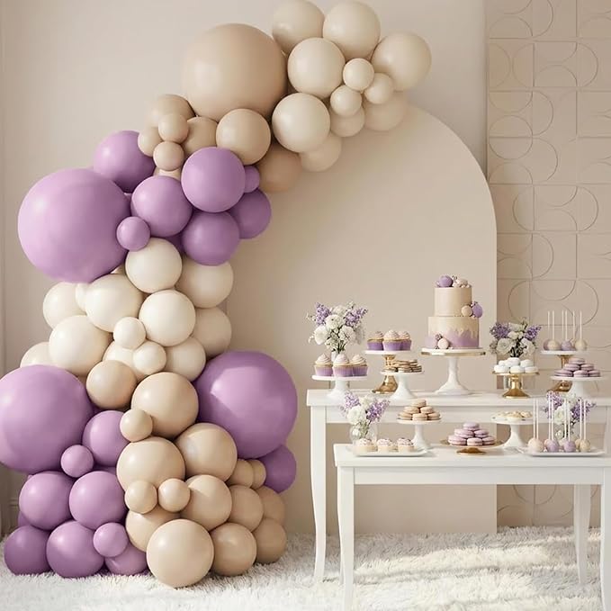 RUBFAC Purple Balloons Different Sizes Dusty Purple Party Balloon 154pcs | - Image 5
