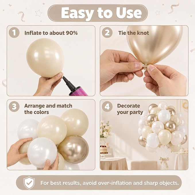 Beige White Pearl Balloons - Image 5