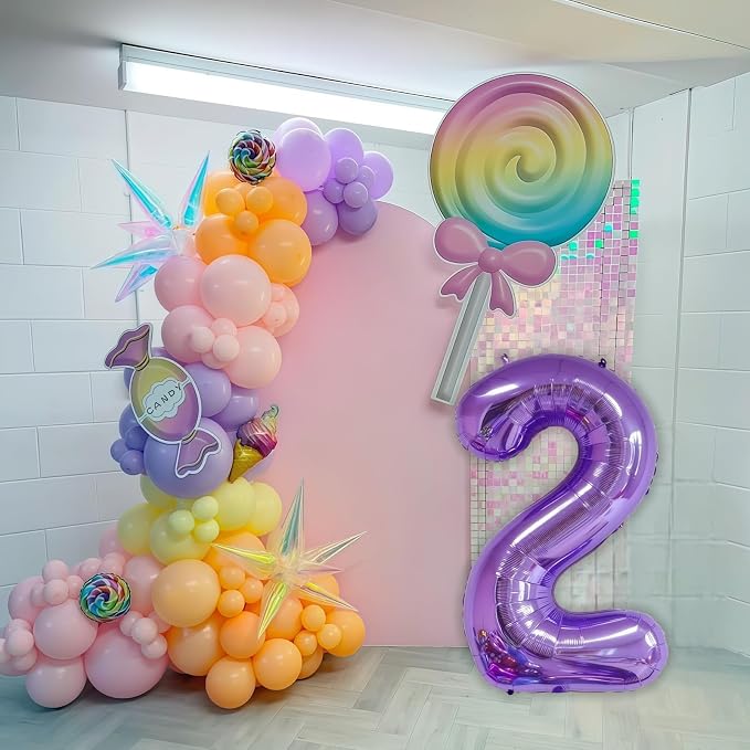 Purple 6 Balloon Number, 40 Inch Number 6 Balloon Big Purple 6 Foil Mylar - Image 7