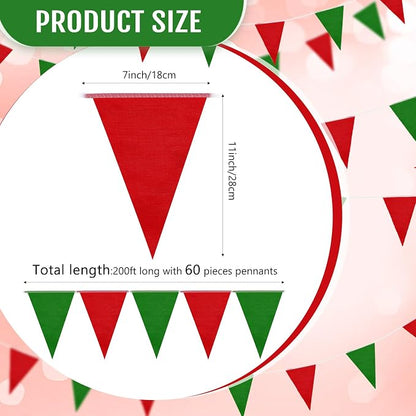 Tatuo 200 Feet Solid Pennant Banners Flags String Triangle Hanging DIY Bunting - Image 2