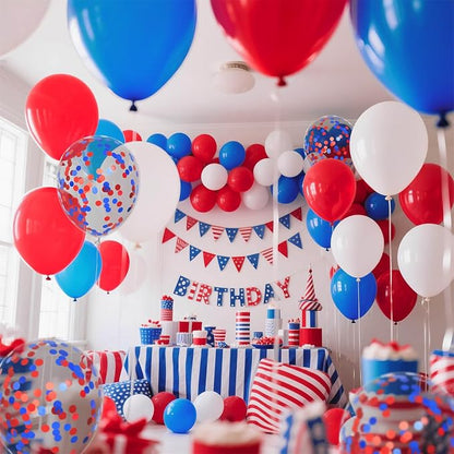 Red White Blue Latex Balloons 68 Pack, 12 Inch Patriotic Balloons - Image 7
