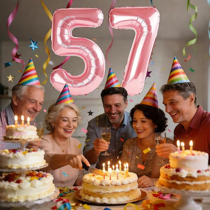 40 Inch Number 57 Balloons for 57th Birthday Party Decorations, 0-100 Jewelry - Image 2
