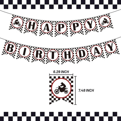 Motorcycle Theme Banner Dirt Bike Birthday Decoration Dirt Bike Party Supplies - Image 2