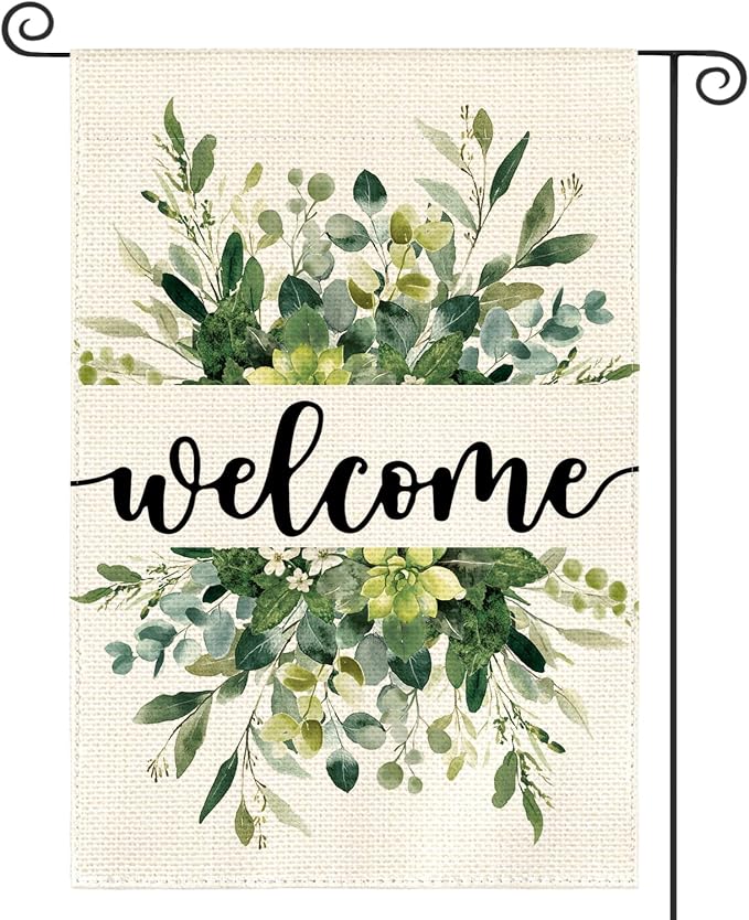 AVOIN colorlife Spring Summer Floral Welcome Garden Flag Outside 12x18 Inch | by AVOINcolorlife