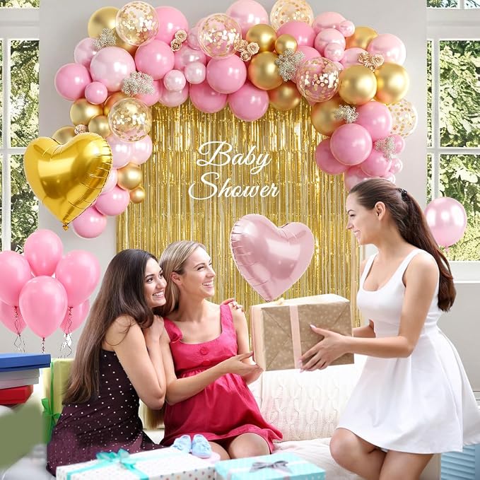 157PCS Pink and Gold Balloons Garland Arch Kit - Image 7
