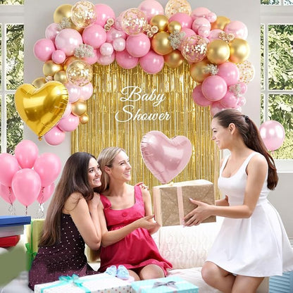 157PCS Pink and Gold Balloons Garland Arch Kit - Image 7