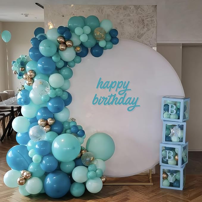 Teal Blue Balloons, Turquoise Balloons Macaron Teal Blue Balloon, Peacock Blue - Image 5