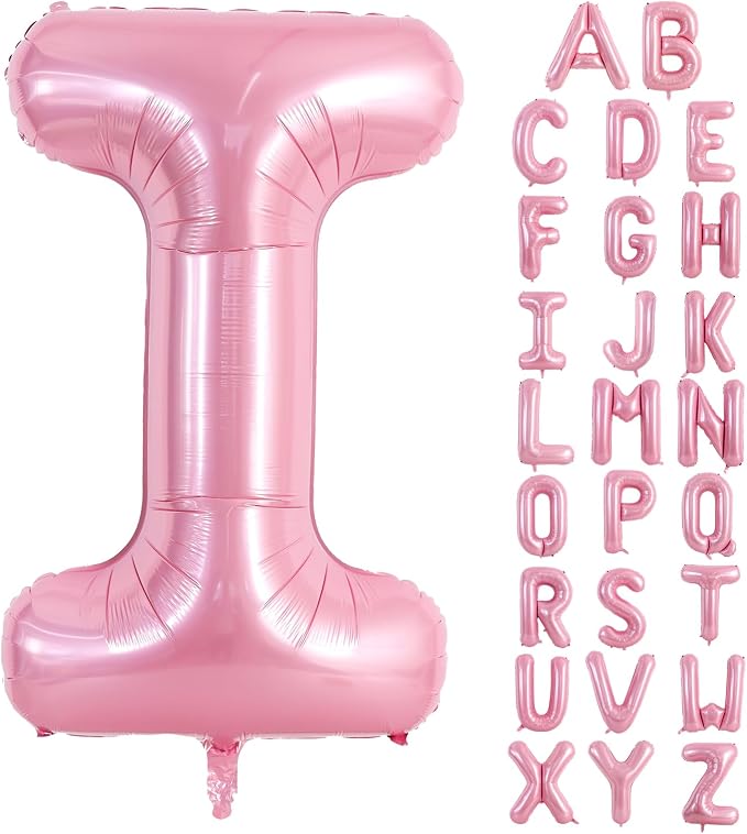 TONIFUL 40 Inch Large Pink Letter I Balloons Giant Foil Mylar Alphabet Balloon by TONIFUL