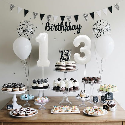 TONIFUL Number Balloon 16 Inch 10 Pcs White 0-9 Birthday Number Balloons | - Image 6