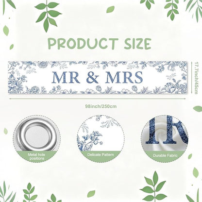 Mr And Mrs Wedding Decor Banner Decorations Party Hanging Sign | Reusable - Image 2