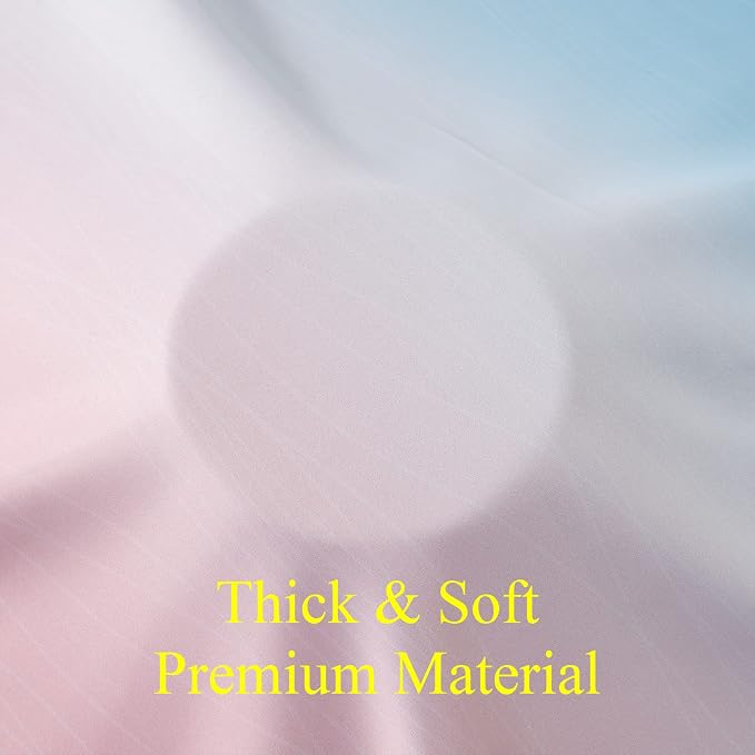 Pink and Blue Blackout Curtains 84 Inches Long, Ombre and Wave Line Pattern - Image 8