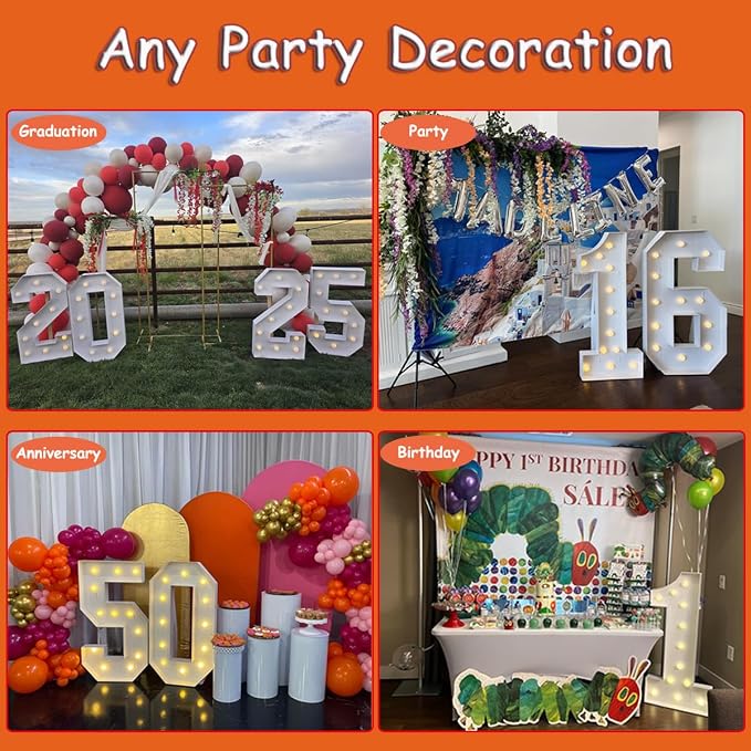 4FT Light Up Numbers Letters, Marquee Light Up Letters, Giant Mosaic Balloon - Image 6