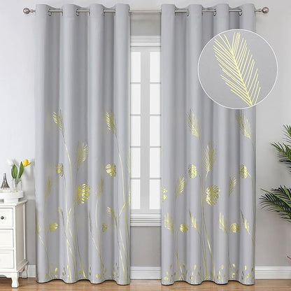 Light Grey Blackout Curtains, Thermal Insulated Window Grommet Drapes by ESTELARTEXTILER