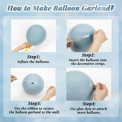 147pcs Dusty Blue Balloon Garland Arch Kit - Image 3