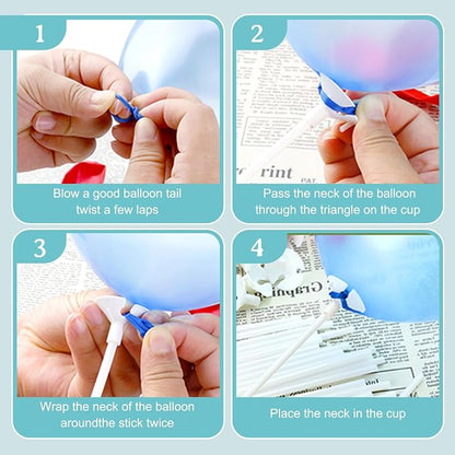 PP OPOUNT 320 PCS Balloon Sticks, 12.6 inches Plastic Balloons Sticks | Balloon - Image 3