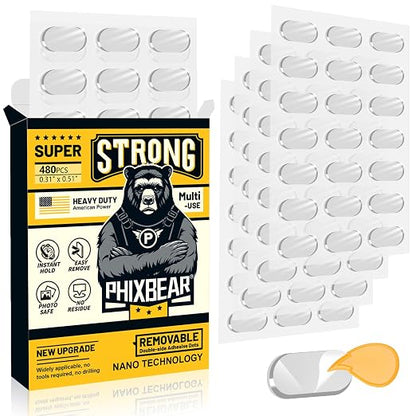 PHIXBEAR Medium Mounting Putty No Residue, Double Sided Tape Glue Adhesive Dots by PHIXBEAR