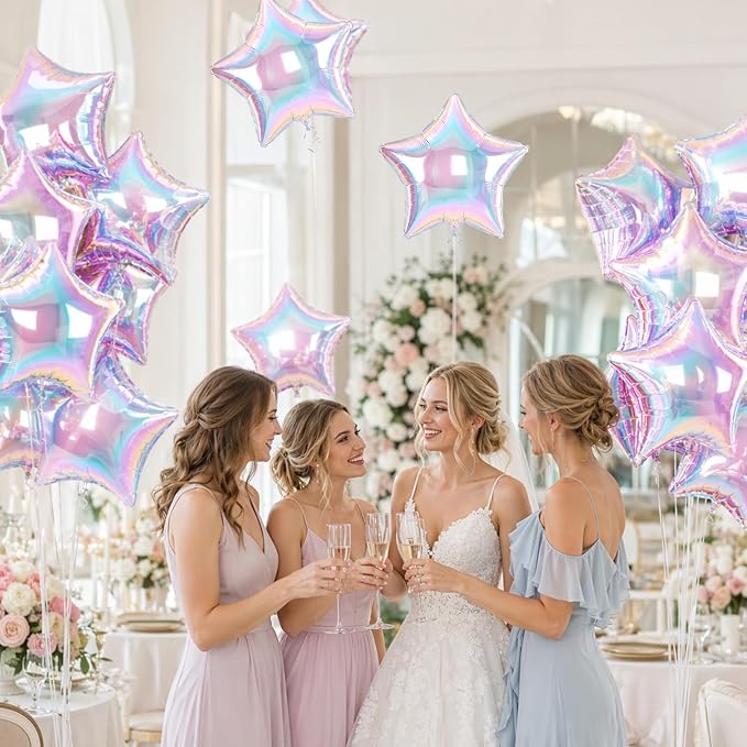 Iridescent Star Balloons, 18 Inches Star Balloon - Image 5
