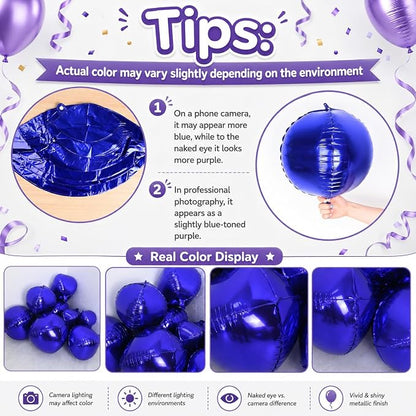 Purple Silver Round Foil Balloons - Image 3