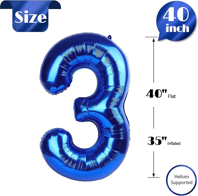 Navy Blue 3 Balloon - Image 5