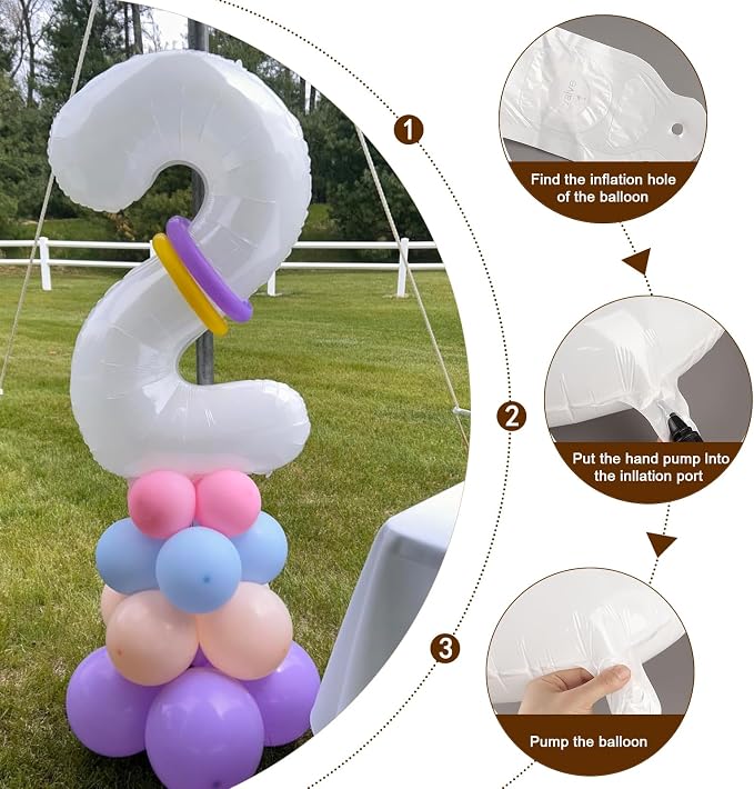 Number Balloons White 3 Balloon 40 inch - Image 6