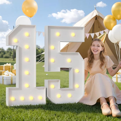 4FT Light Up Marquee Number 18 Warm White Light | Decorations - Image 7