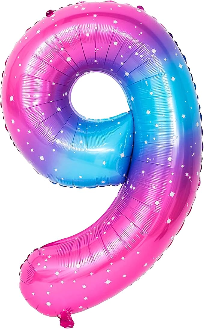 KatchOn Rainbow 9 Balloon Number 40 Inch | Foil 9 Birthday Balloon - Image 4